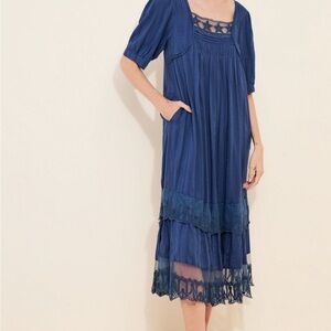 Free People Calder Smocked MIDI Dress